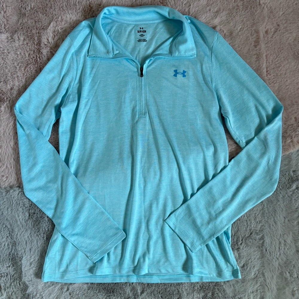 Under armour blue long sleeve quarter zip long sleeve top
